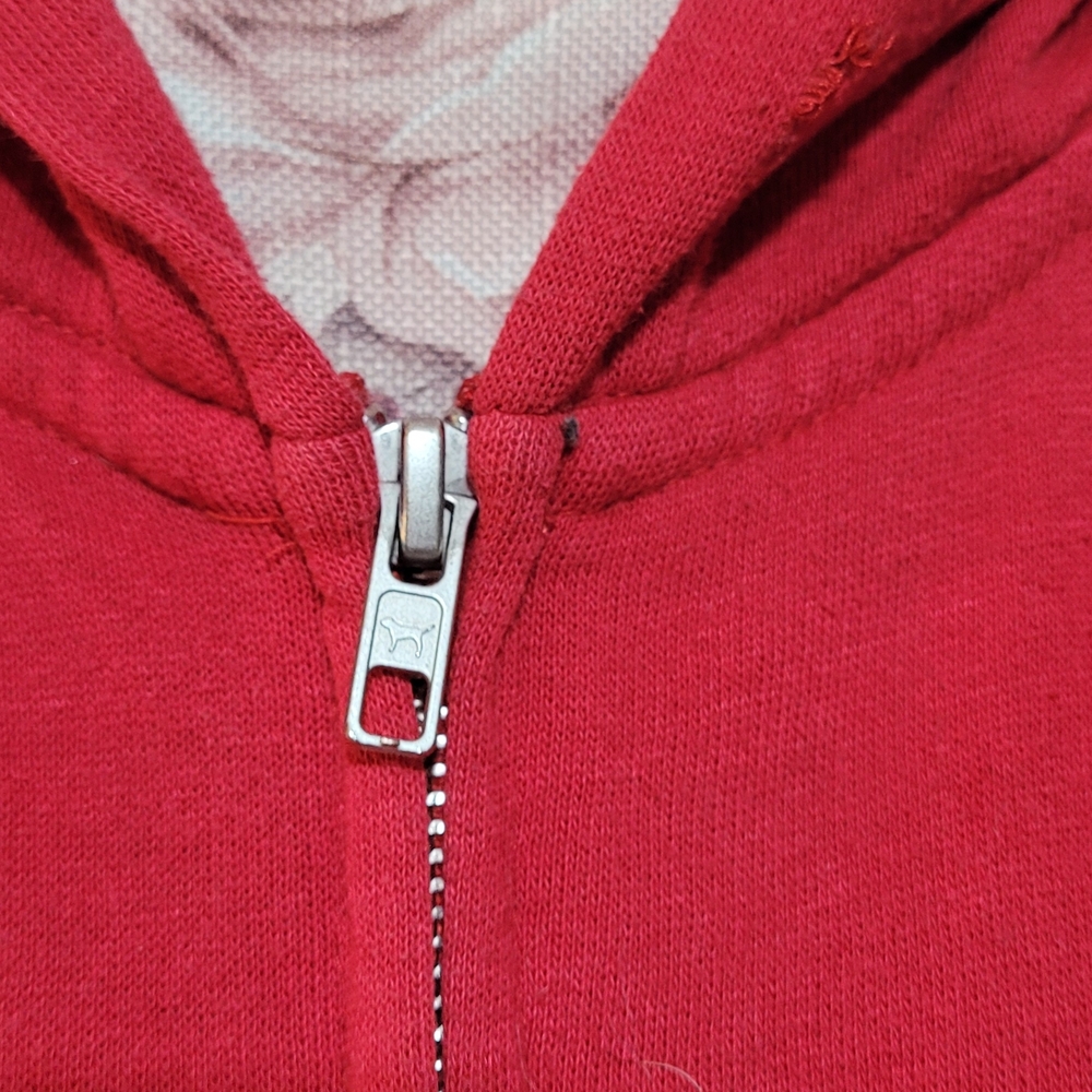 PINK Victoria's Secret Red Hoodie with Black Accents - Picture 9 of 14